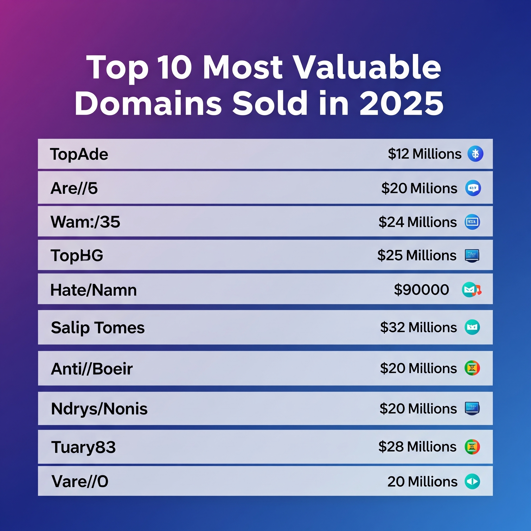 Top 10 Most Valuable Domains Sold in 2025 – And What Makes Them Worth Millions